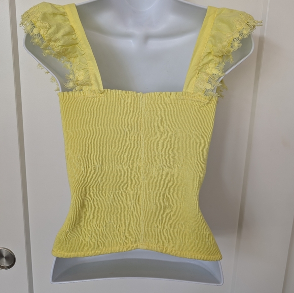 Peixoto Yellow Blouse with Ruffles - NWT - Picture 3 of 6